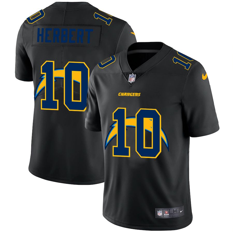 Men Los Angeles Chargers 10 Herbert Black shadow Nike NFL Jersey